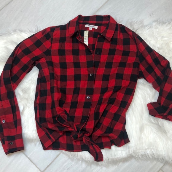 Madewell Flannel Front Tie Buffalo Check … - Picture 4 of 8